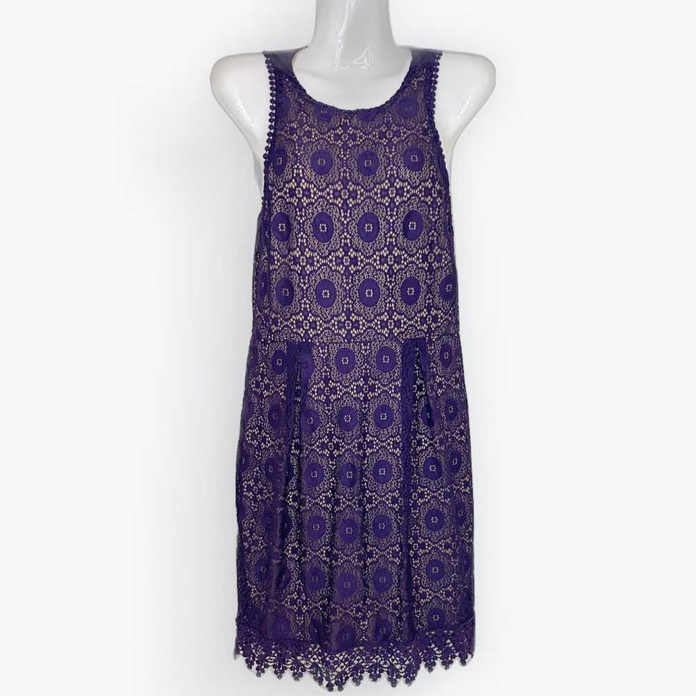 B. Darlin Purple Lace Dress with nude liner